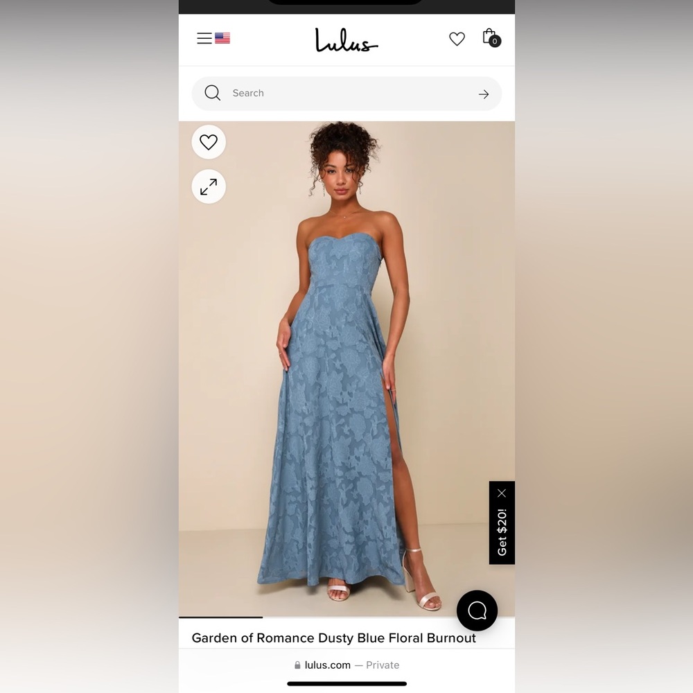 Lulus Garden Romance Strapless Dress